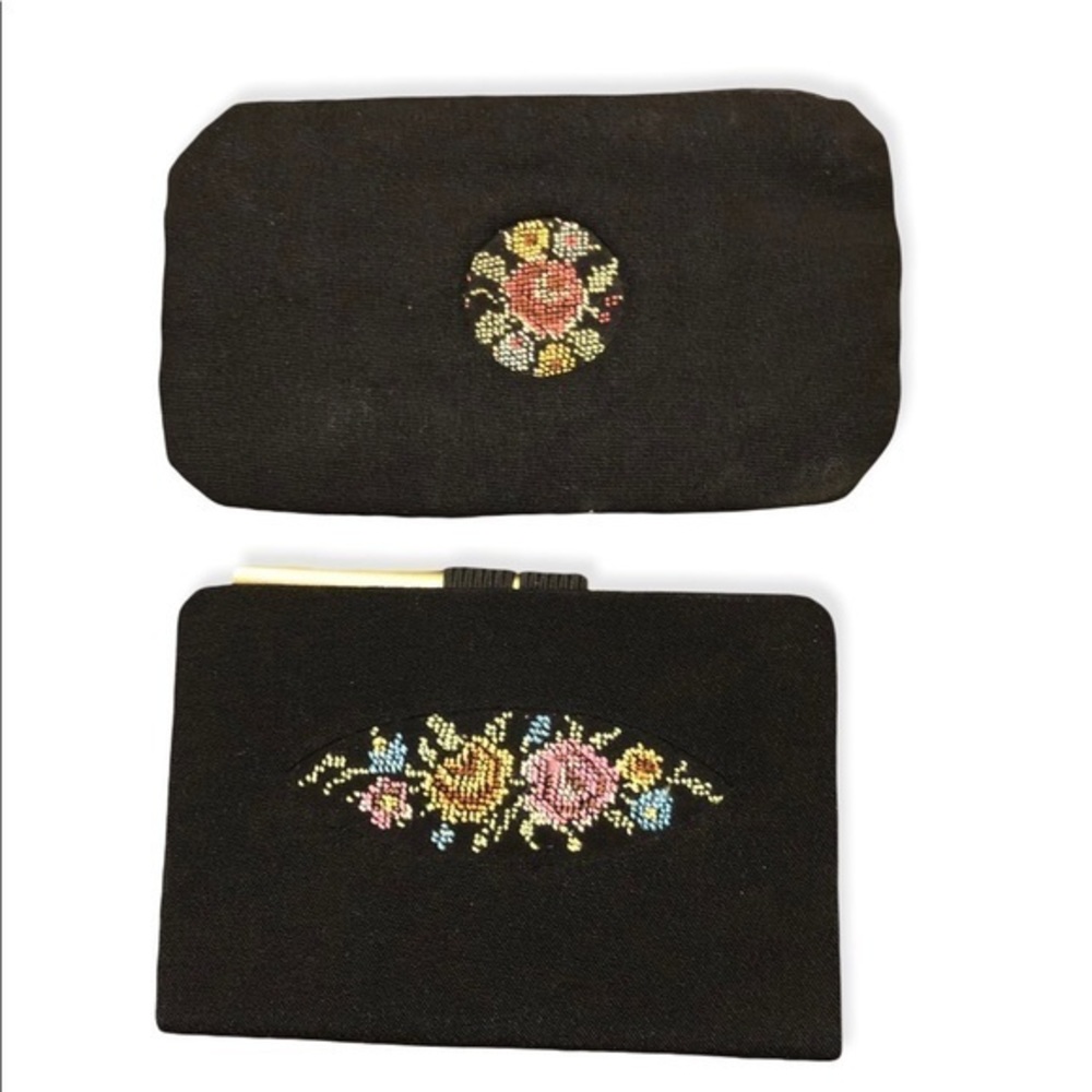 Vintage Coin Purse and Address Book Petit Point Matching Set